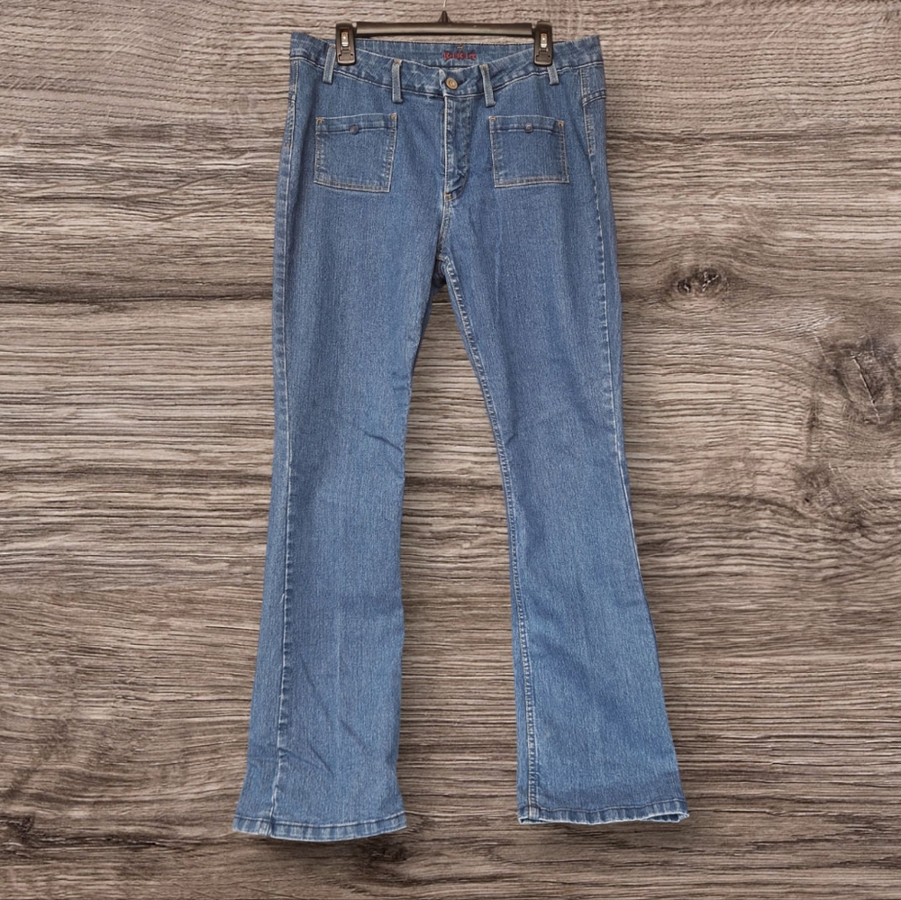 Blue Flare Wide Leg Jeans with Casual Style